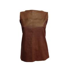 Brunello Cucinelli Tan Leather Top