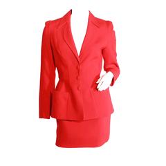 Thierry Mugler Red Skirt Suit 