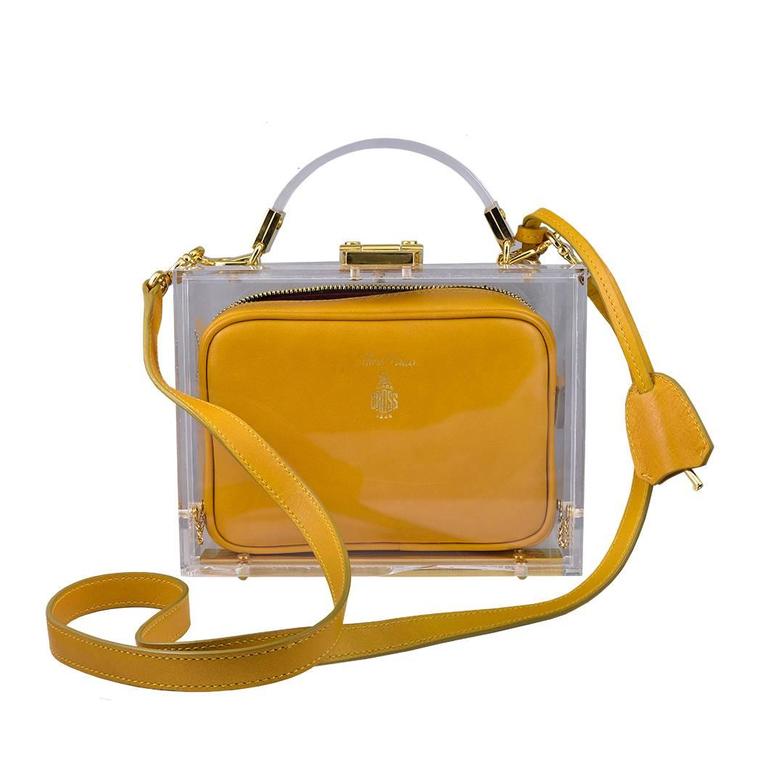 Mark Cross Box Plexi Grace Honey Bag at 1stDibs