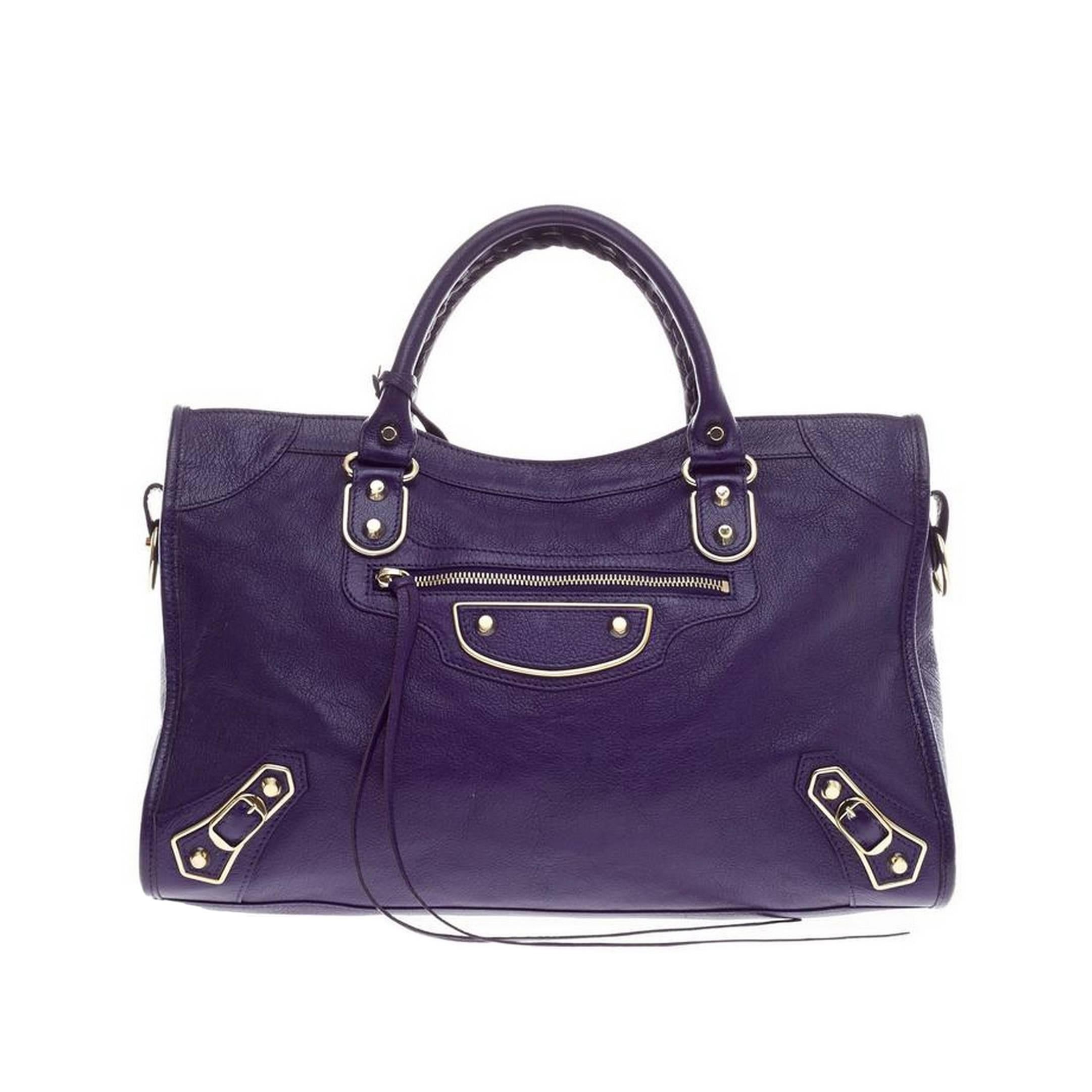 Balenciaga City Classic Metallic Edge Leather Medium