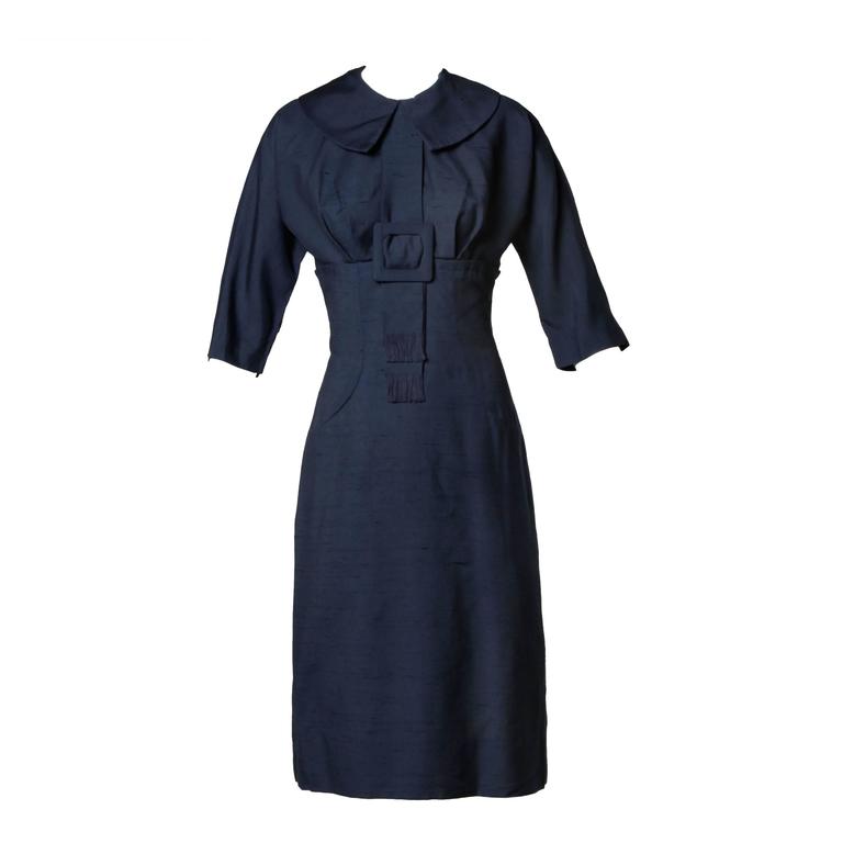 navy blue wiggle dress