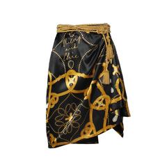 Iconic Moschino 90s Vintage Water Faucet Skirt with Tassel Cord Belt