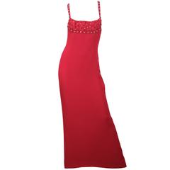 Gianni Versace Couture Gown with Crystals and Studs SZ. 42 11