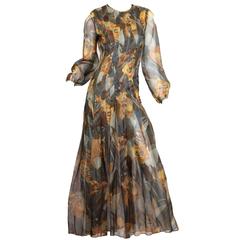 Pauline Trigere Silk Organza Dress 10