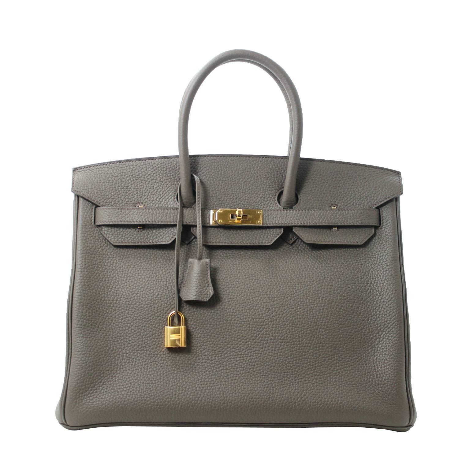 Hermes Etain Togo 35 cm Birkin Bag- Grey color with GHW at 1stDibs ...