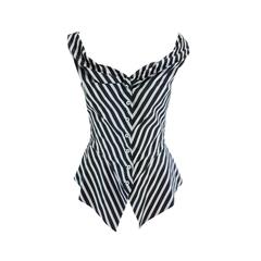 Vivienne Westwood Anglomania black & white striped corset top 1990s