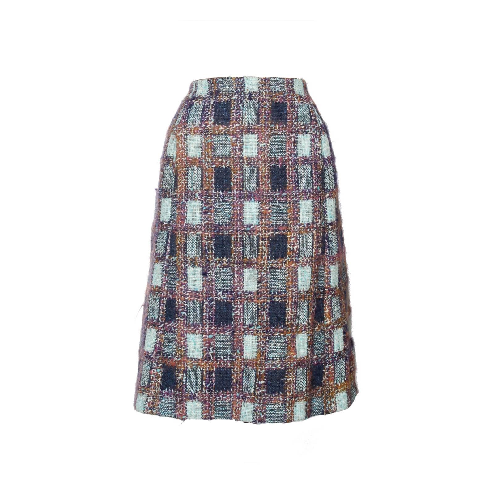 1970s Givenchy Haute Couture Boucle A-line Skirt For Sale