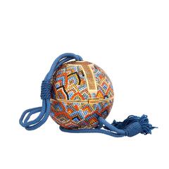 Judith Leiber Full Bead Multicolor Crystal Sphere Minaudiere Bag