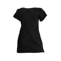 Vintage Leo Narducci Cotton Black Mini Dress, Size 4