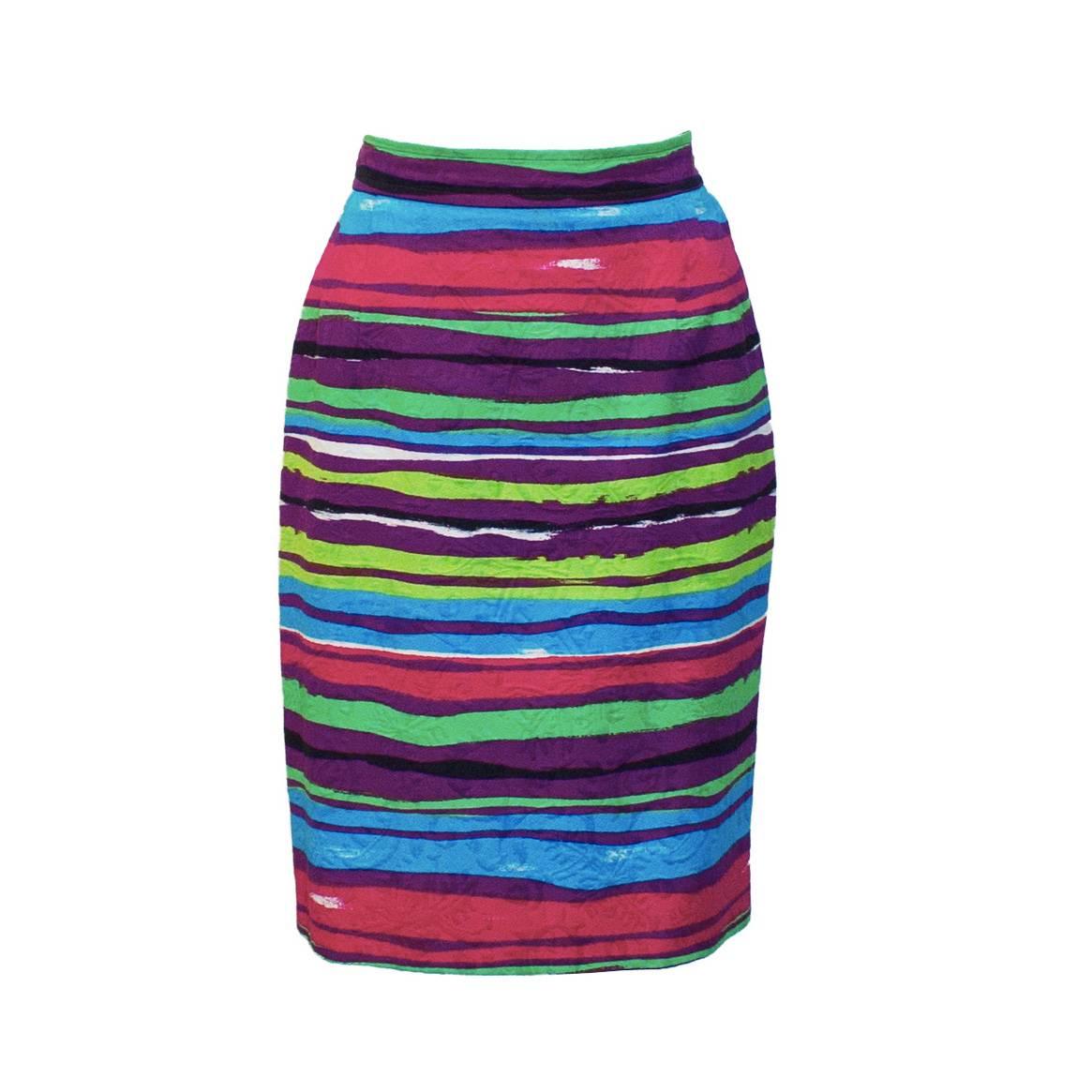 1990's Christian Lacroix Multi-colored Cocktail Skirt  
