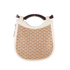 PROENZA SCHOULER Italian Beige Leather & Woven Cord HANDBAG Tote w/ WOOD Handle 4