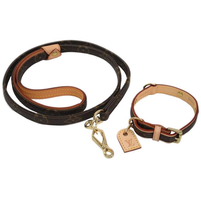 set louis vuitton dog collar and leash