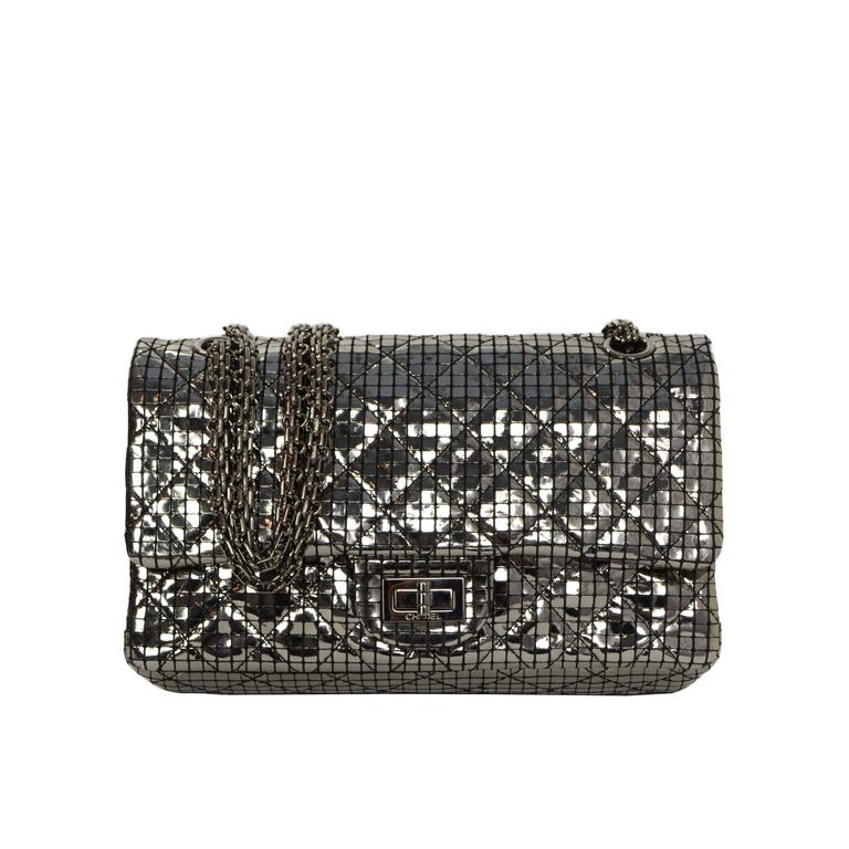 Chanel Silver Mirror 2.55 Re-Issue Double Flap Bag RHW For Sale at 1stDibs