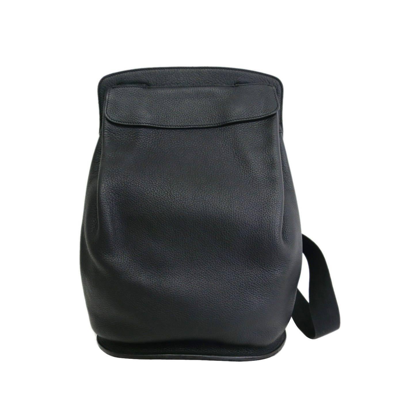 Hermes Vintage Sherpa Black Clemence Leather Backpack at 1stdibs  