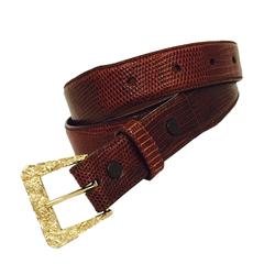 14K Yellow Gold Nugget Buckle With Lizard Belt 10
