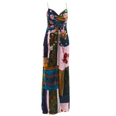 Used 1990s Badgley Mischka Velvet Patchwork Gown 