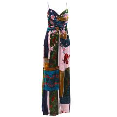1990s Badgley Mischka Velvet Patchwork Gown 4