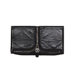 Alexander McQueen Black Distressed Leather Clutch Bag RHW