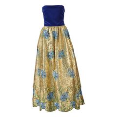 1980s Arnold Scaasi Couture Embroidered Gold Ensemble with Mink Cuffs 7