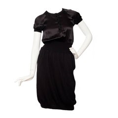 Yves Saint Laurent '08 Wool & Silk Satin Dress