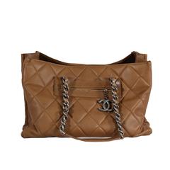 Chanel Light Brown Large Quilted Tote