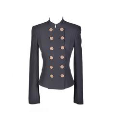Versace Black Blazer with Crystal Embellished Buttons
