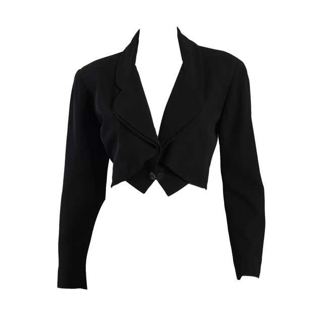 Karl Lagerfeld Cropped Black Tuxedo Bolero Jacket at 1stDibs