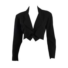 Vintage Karl Lagerfeld Cropped Black Tuxedo Bolero Jacket