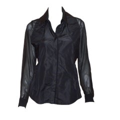 Moschino Silk Chiffon Blouse with Sleeves That Tie at the Waist