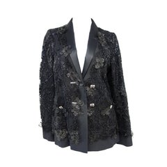 Chanel 11A Black Lesage Lace Runway Jacket Size 40