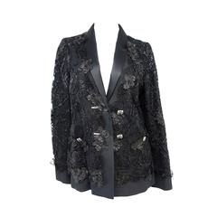 Chanel 11A Black Lesage Lace Runway Jacket Size 40 3