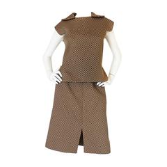 Darling 1960s Dotted Pierre Cardin Top and Skirt Set