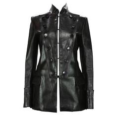 F/W 2001 Tom Ford for Yves Saint Laurent Leather Military Jacket Fr.38