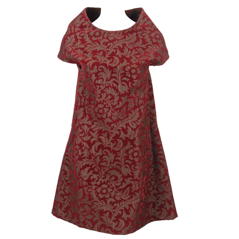 1996 COMME DES GARCONS flocked wool dress with exaggerated raised ...