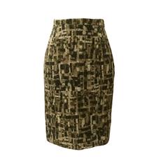 Oscar de la Renta NWT Cream & Tan Pencil Skirt 9