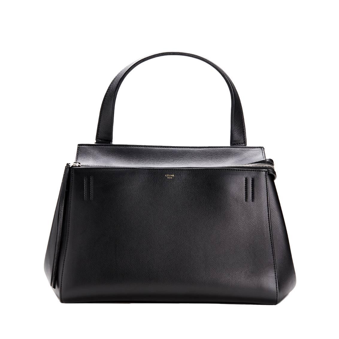 celine brown leather handbag edge  