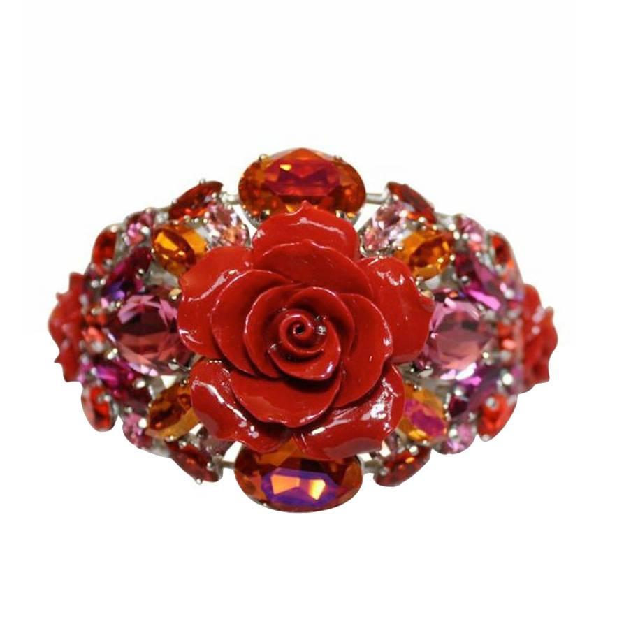 Philippe Ferrandis Red Rose Resin Cuff