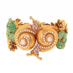 Askew London Country Garden Clamper Bracelet with Snails