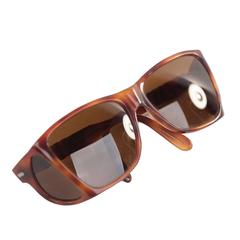 PERSOL MEFLECTO RATTI Vintage Brown SUNGLASSES with SIDE SHIELDS w/CASE