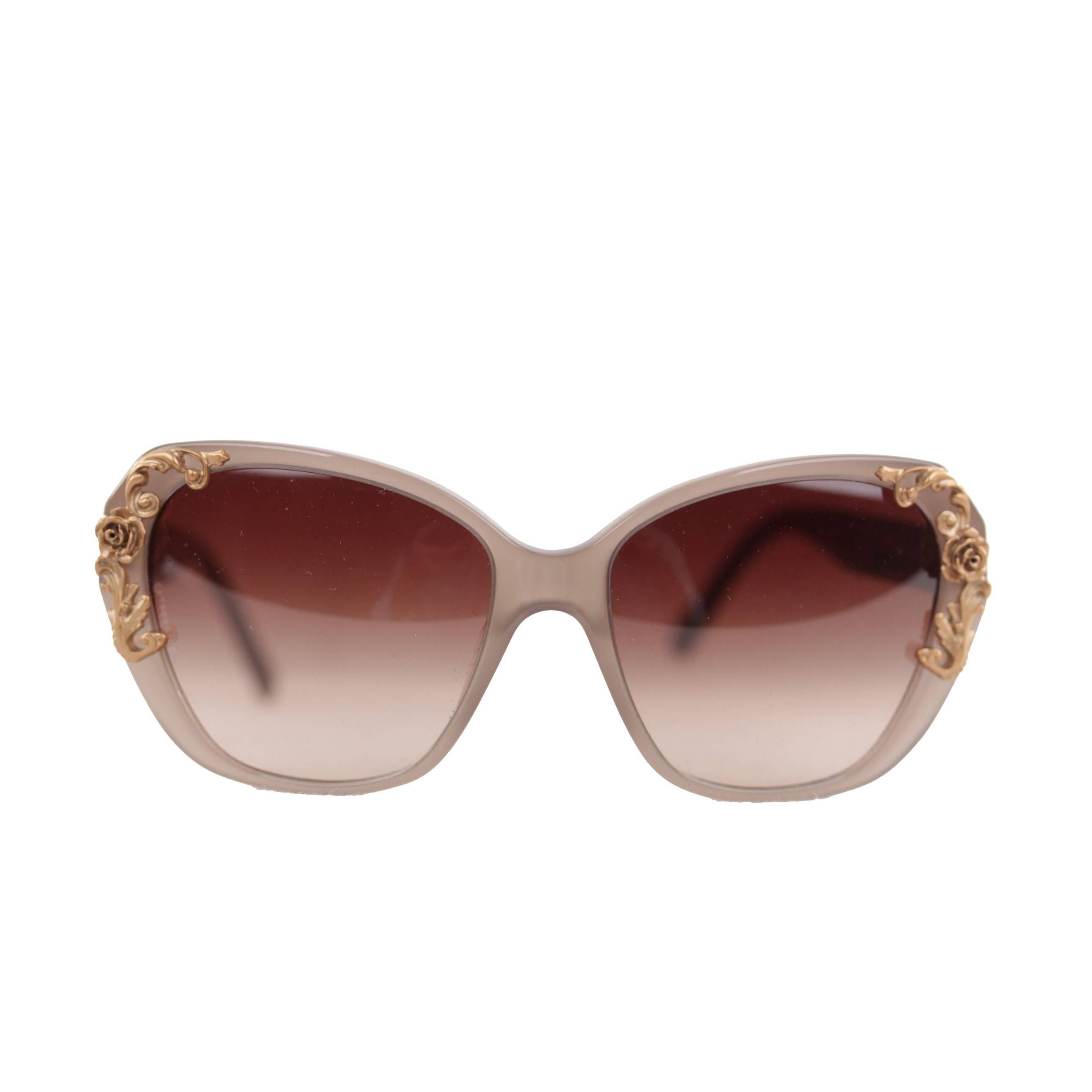 DOLCE & GABBANA sunglasses DG4167 SICILIAN BAROQUE ROSE gold eyewear w/CASE