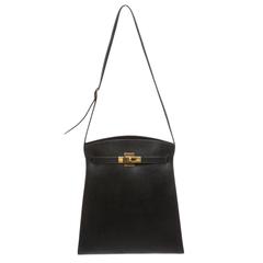 Hermes Black Togo Leather So Kelly Shoulder Handbag