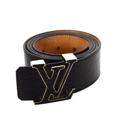 Louis Vuitton Black Epi 40mm Initiales Belt sz 95