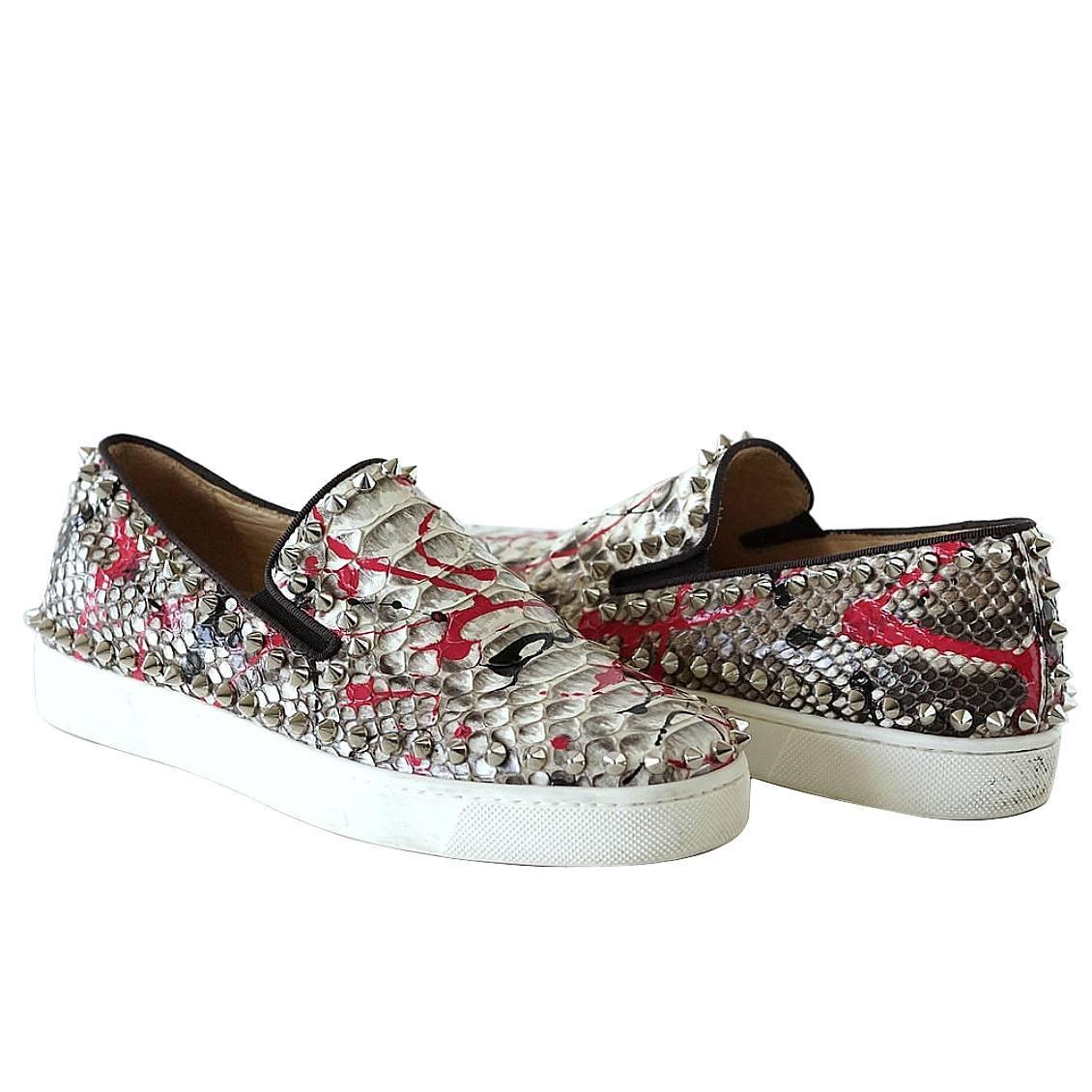 snakeskin canvas shoes