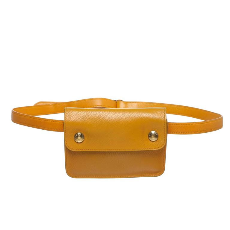 Hermes Yellow Epsom Leather Flap Waist Bag at 1stDibs hermes belt bag