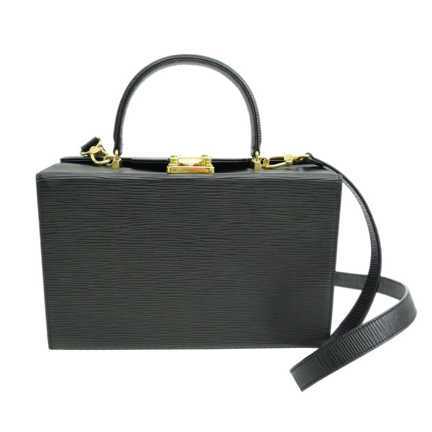 Fendi Black Epi Leather Box Satchel Shoulder Bag