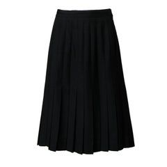 Gorgeous Valentino for Neiman Marcus Vintage Black 100% Wool Pleated Skirt