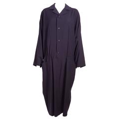 Vintage Yohji Yamamoto 1970's Navy Wool Oversized Dress