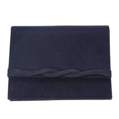 Retro 1960s Navy Satin Silk Gucci Clutch