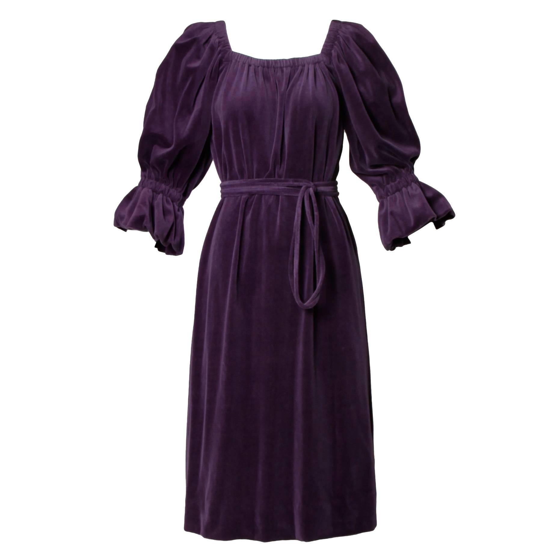 Lucie Ann of Beverly Hills 1960s Purple Velvet Dress