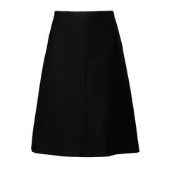 Louis Feraud Vintage Black Wool A-Line Skirt 4
